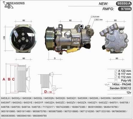 Compresseur, climatisation AHE 98886
