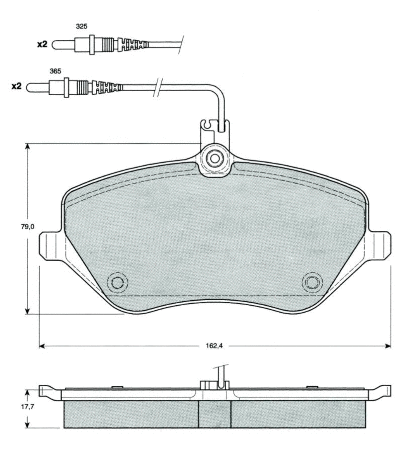 Kit de plaquettes de frein, frein à disque MTR MT602