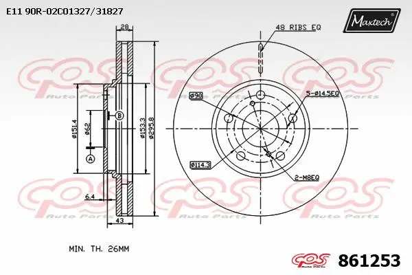Disque de frein MAXTECH 861253