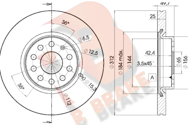 Disque de frein R BRAKE 78RBD25618