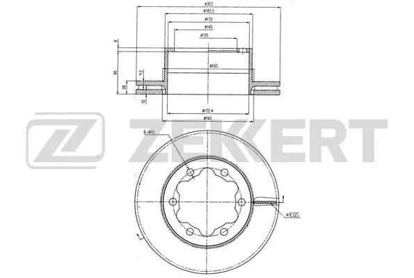 Disque de frein ZEKKERT BS-6450