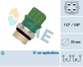 Contact thermique, voyant avertisseur de liquide de refroid. FAE 35590