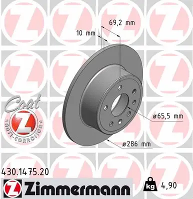 Disque de frein ZIMMERMANN 430.1475.20
