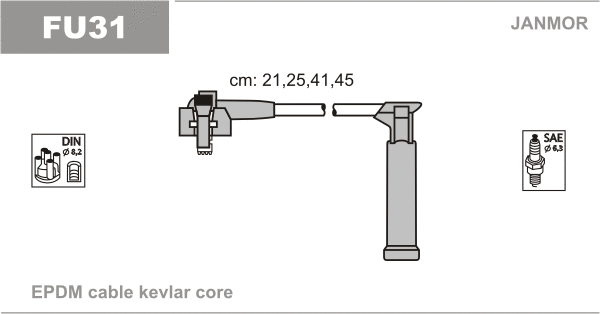 Kit de câbles d'allumage JANMOR FU31