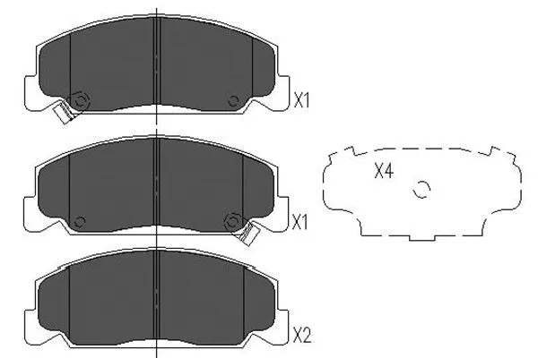 Kit de plaquettes de frein, frein à disque KAVO PARTS KBP-2024