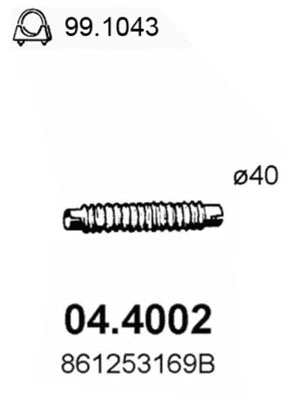 Tuyau d'échappement ASSO 04.4002