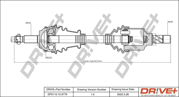 Arbre de transmission Dr!ve+ DP2110.10.0779