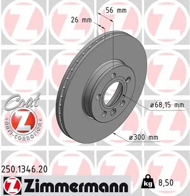 Disque de frein ZIMMERMANN 250.1346.20
