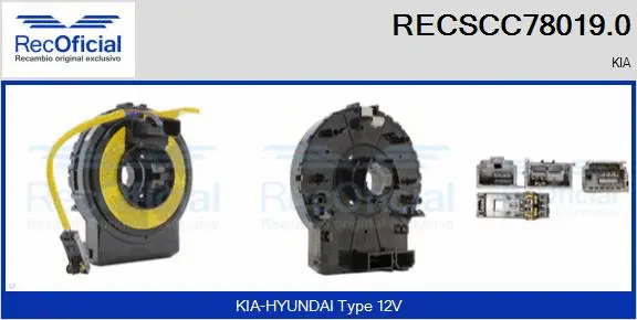 Ressort tournant, Airbag RECOFICIAL RECSCC78019.0