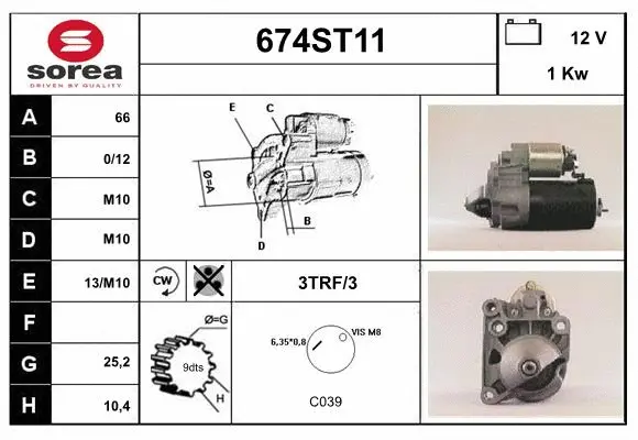 Démarreur STARTCAR 674ST11