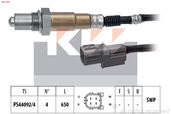 Sonde lambda KW 498 598