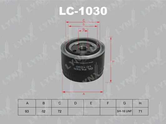 Filtre à huile LYNXAUTO LC-1030