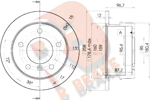 Disque de frein R BRAKE 78RBD10184