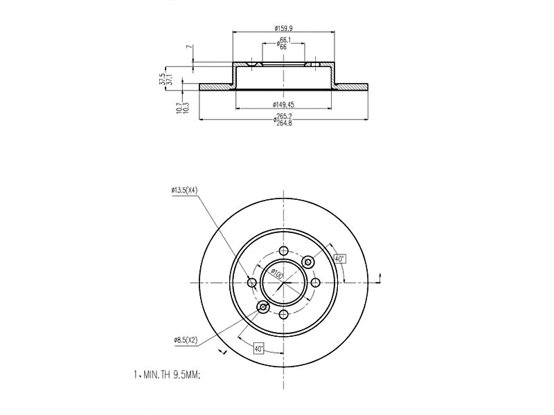 Disque de frein A.Z. Meisterteile AZMT-44-024-1442