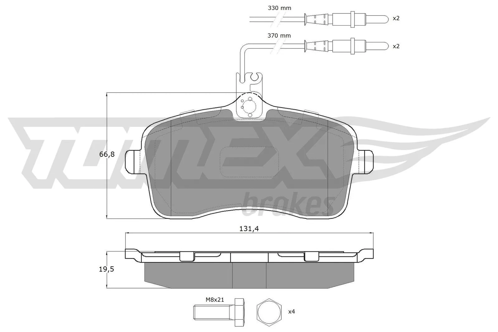 Kit de plaquettes de frein, frein à disque TOMEX Brakes TX 14-67