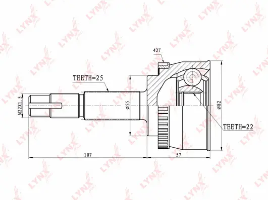 Jeu de joints, arbre de transmission LYNXAUTO CO-5702A