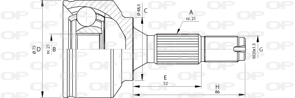 Jeu de joints, arbre de transmission OPEN PARTS CVJ5692.10