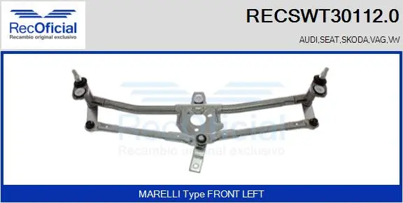 Tringlerie d'essuie-glace RECOFICIAL RECSWT30112.0
