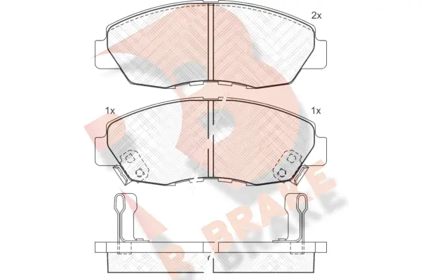 Kit de plaquettes de frein, frein à disque R BRAKE RB1329