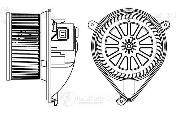 Moteur électrique, pulseur d'air habitacle LUZAR LFh 1537