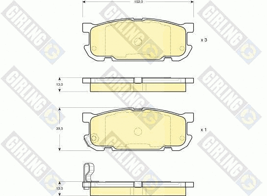 Kit de plaquettes de frein, frein à disque GIRLING 6133039