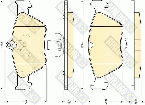 Kit de plaquettes de frein, frein à disque GIRLING 6111662