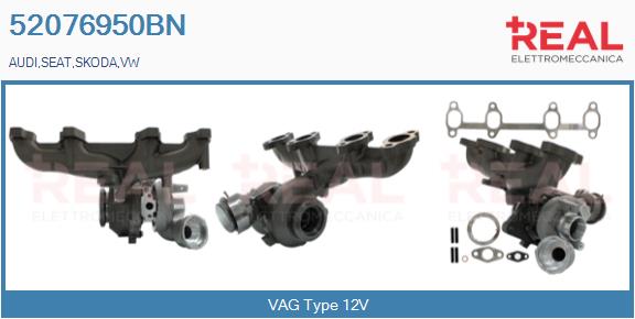 Turbocompresseur, suralimentation REAL 52076950BN