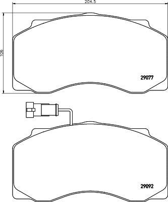 Kit de plaquettes de frein, frein à disque DON CVP022