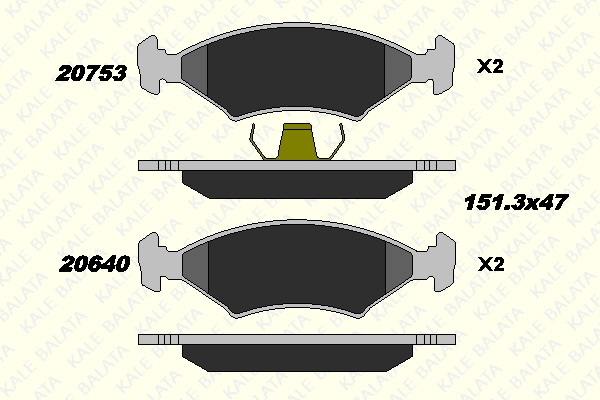 Kit de plaquettes de frein, frein à disque KALE 20753 180 05