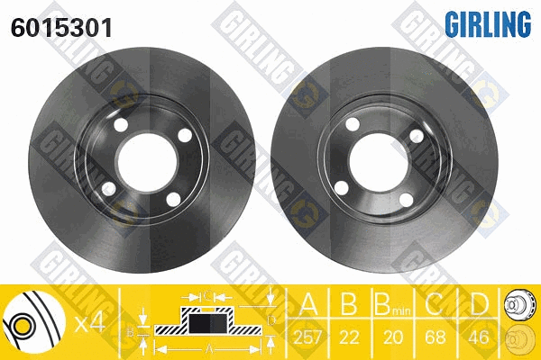 Disque de frein GIRLING 6015301