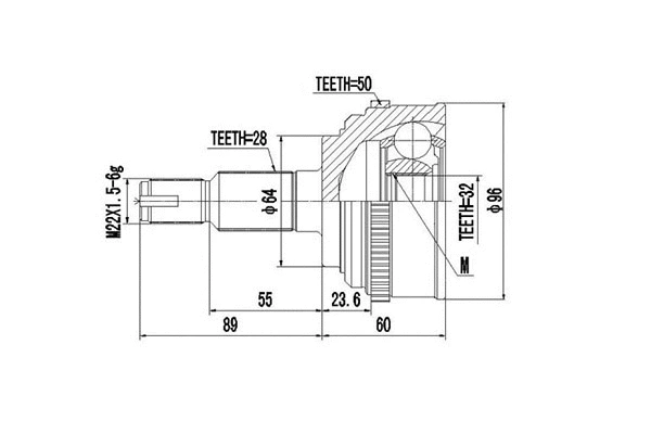 Jeu de joints, arbre de transmission DYNAMATRIX DCV823032