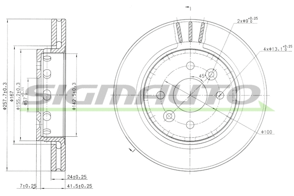 Disque de frein SIGMAUTO DBB628V