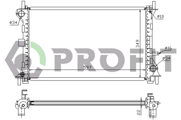 Radiateur, refroidissement du moteur PROFIT PR 2563A3