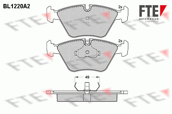 Kit de plaquettes de frein, frein à disque FTE 9010066