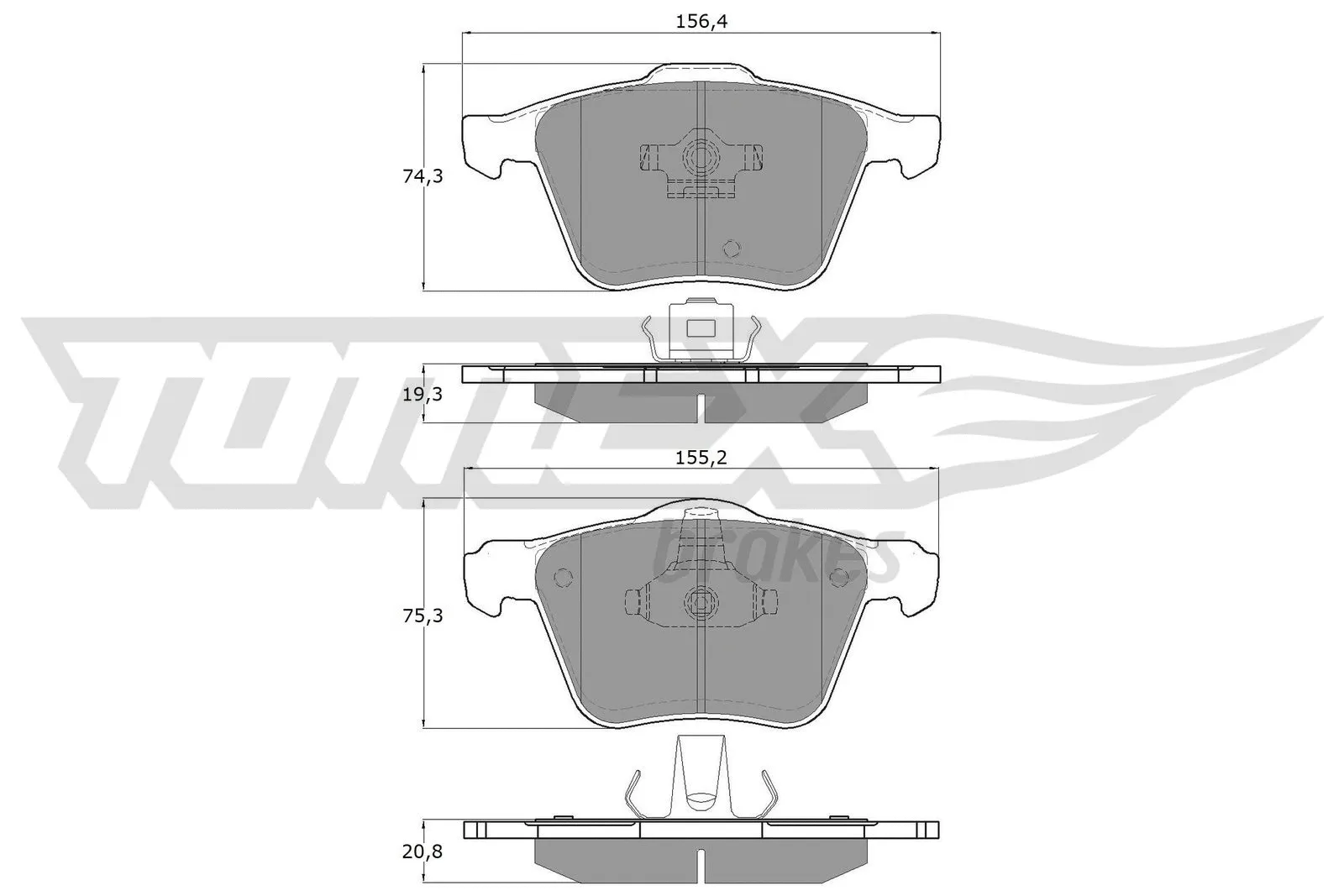 Kit de plaquettes de frein, frein à disque TOMEX Brakes TX 14-06
