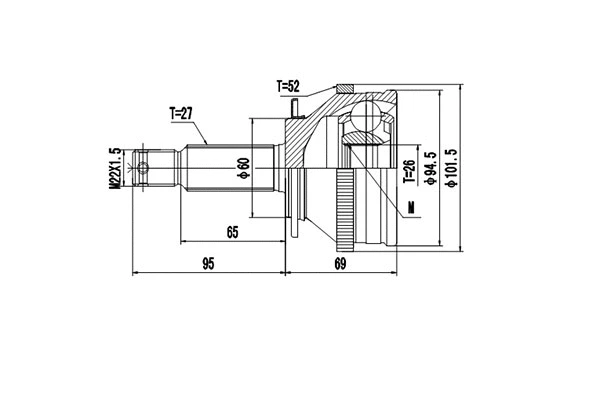 Jeu de joints, arbre de transmission DYNAMATRIX DCV824091