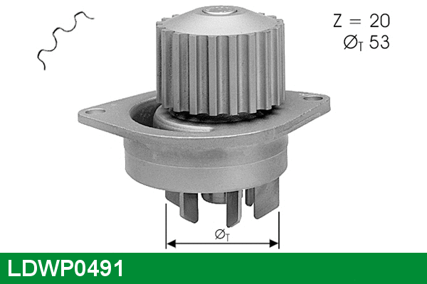 Pompe à eau, refroidissement du moteur LUCAS LDWP0491