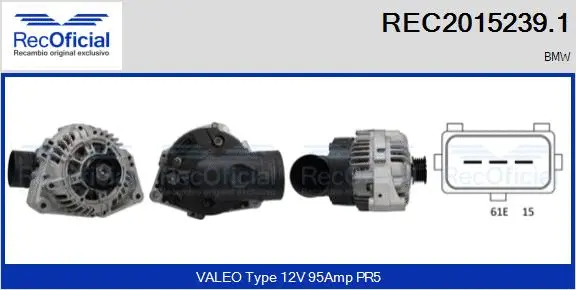 Alternateur RECOFICIAL REC2015239.1