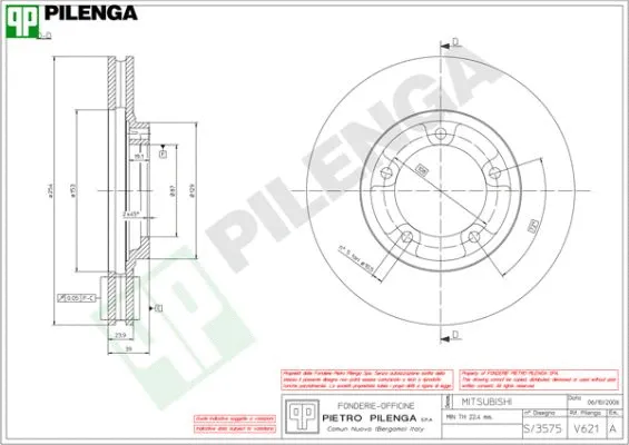 Disque de frein PILENGA V621