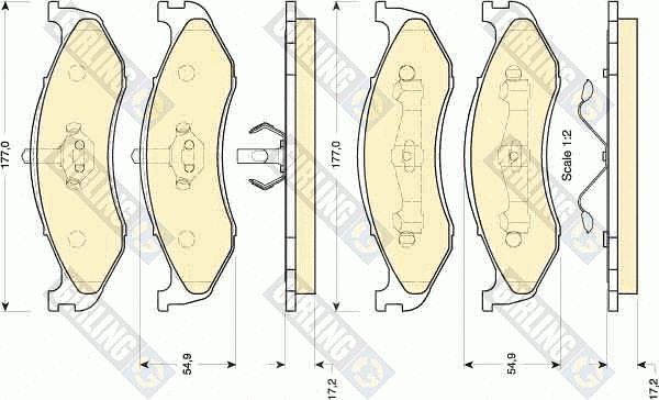 Kit de plaquettes de frein, frein à disque GIRLING 6111535