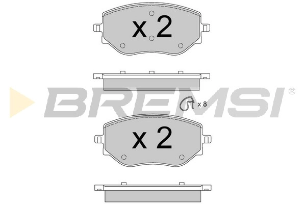 Kit de plaquettes de frein, frein à disque BREMSI BP3889