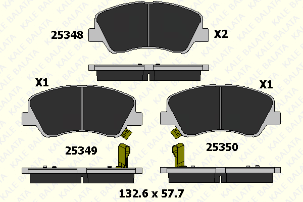 Kit de plaquettes de frein, frein à disque KALE 25348 175 05