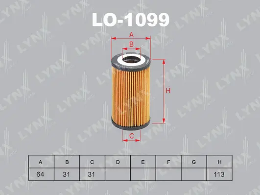 Filtre à huile LYNXAUTO LO-1099