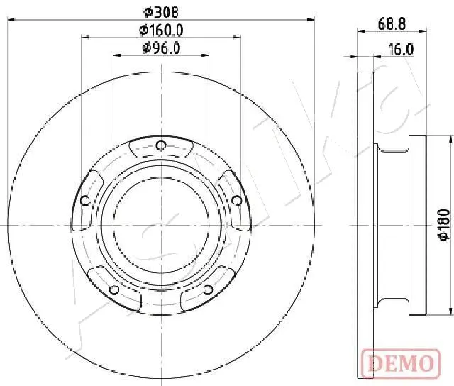 Disque de frein ASHIKA 61-00-0312C
