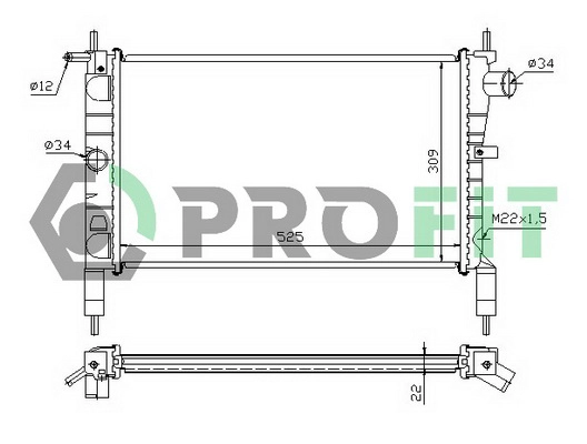 Radiateur, refroidissement du moteur PROFIT PR 5050A2