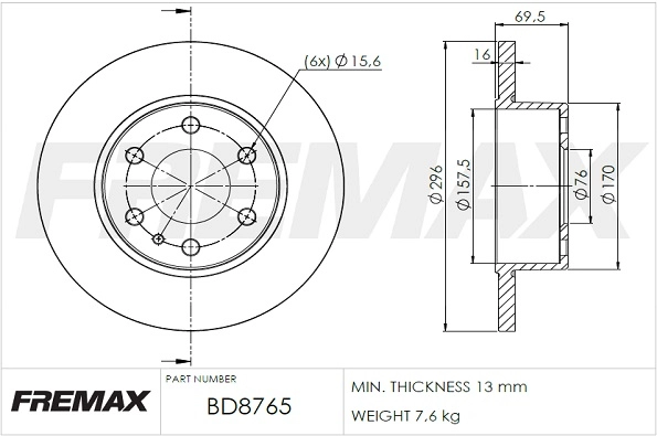 Disque de frein FREMAX BD-8765