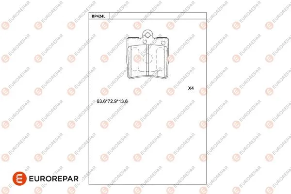 Kit de plaquettes de frein, frein à disque EUROREPAR 1681270080
