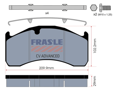 Kit de plaquettes de frein, frein à disque FRAS-LE PD/160-K006-CV