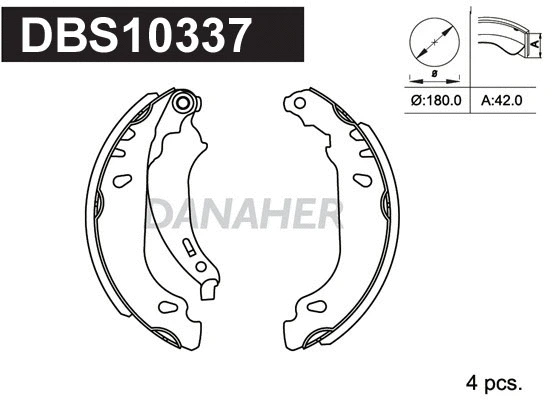 Jeu de mâchoires de frein DANAHER DBS10337