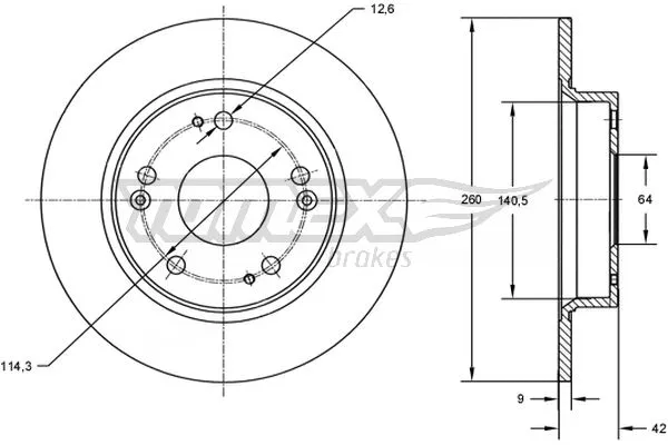 Disque de frein TOMEX Brakes TX 72-62